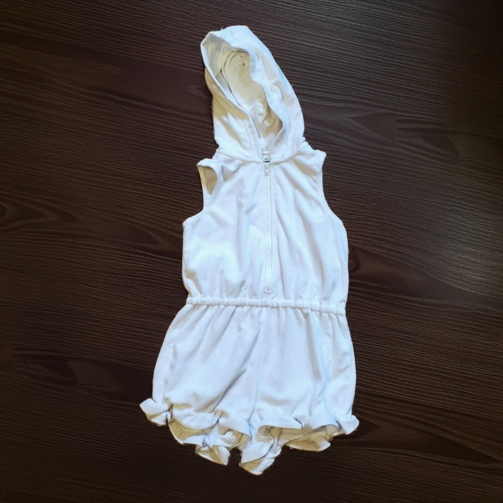 NWOT Janie and Jack Hooded Ruffle Hem Terry Cover-Up Size 8